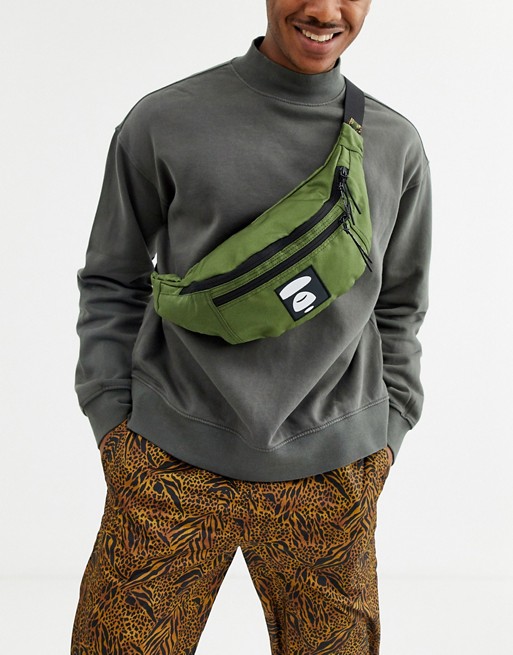 AAPE By A Bathing Ape bum bag with branded strap in khaki