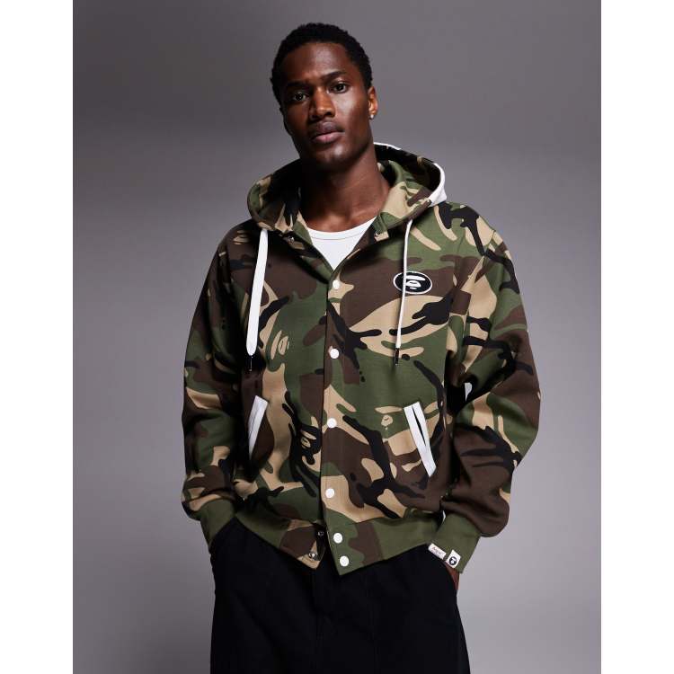 トップス A BATHING APE 1st camo button hoodie Aape by A Bathing Ape button up hoodie in all over camo print | ASOS