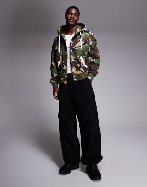 Aape by A Bathing Ape button up hoodie in all over camo print | ASOS