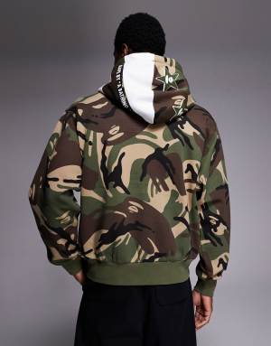 Aape by A Bathing Ape button up hoodie in all over camo print