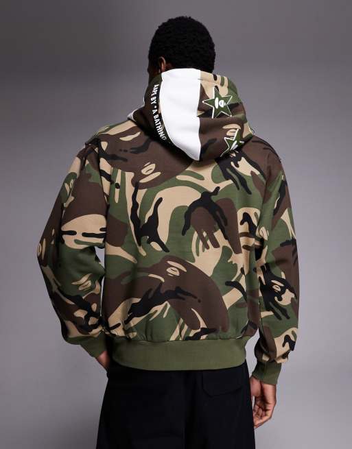 パーカー AAPE BY A BATHING APE BUTTON HOODIE L Aape by A Bathing Ape button up hoodie in all over camo print | ASOS