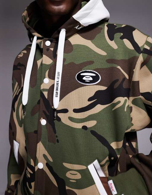 Aape by A Bathing Ape button up hoodie in all over camo print | ASOS