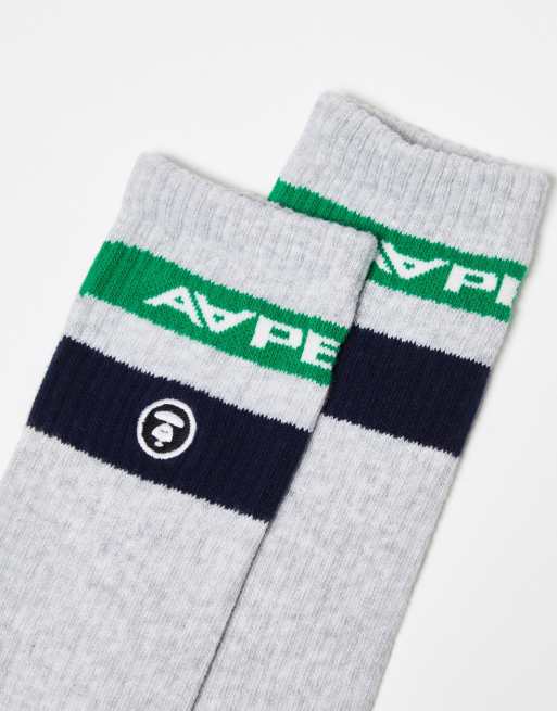 AAPE BY A BATHING APE - Calzini alla caviglia biancho sporco, 2 di 4