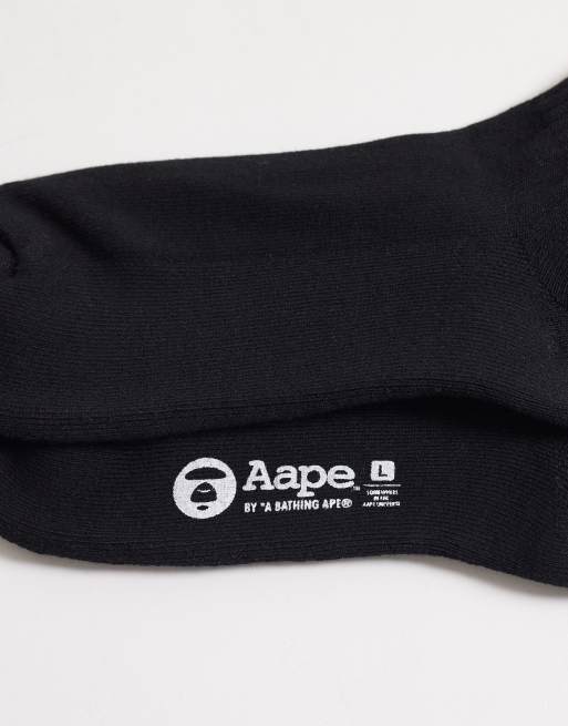 AAPE By A Bathing Ape - Calzini neri con logo, 3 di 3