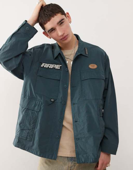 Aape By A Bathing Ape - Camicia a maniche lunghe grigia multicolore sbiadita
