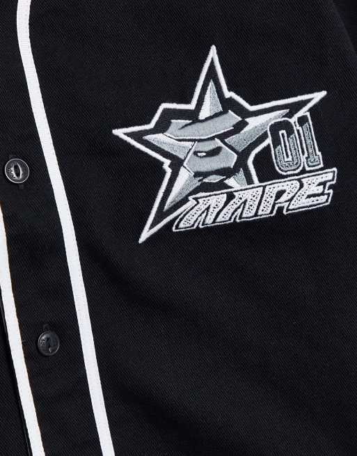 AAPE By A Bathing Ape - Camicia stile college baseball nera, 4 di 4