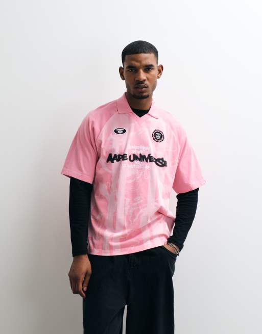 AAPE BY A BATHING APE - camiseta deportiva con logo en rosa claro, 2 de 5