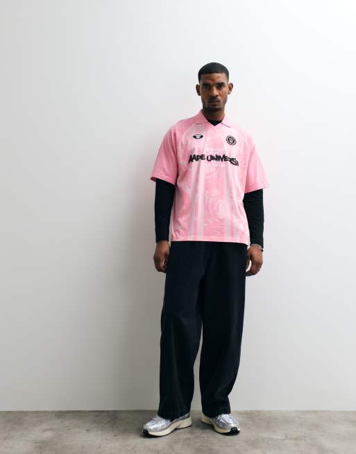 AAPE BY A BATHING APE - camiseta deportiva con logo en rosa claro, 4 de 5