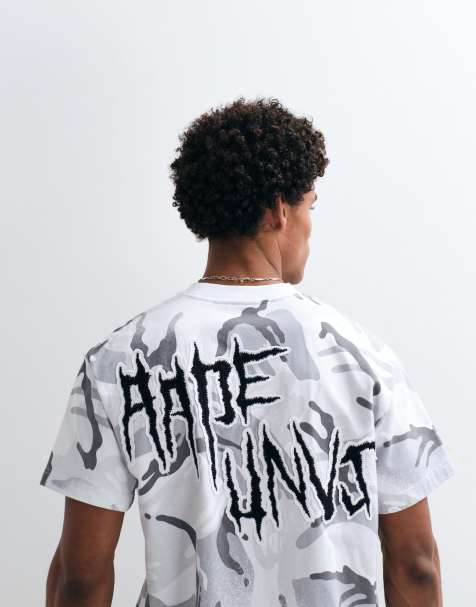 AAPE BY A BATHING APE - camiseta oversize en camuflaje blanco - view 1