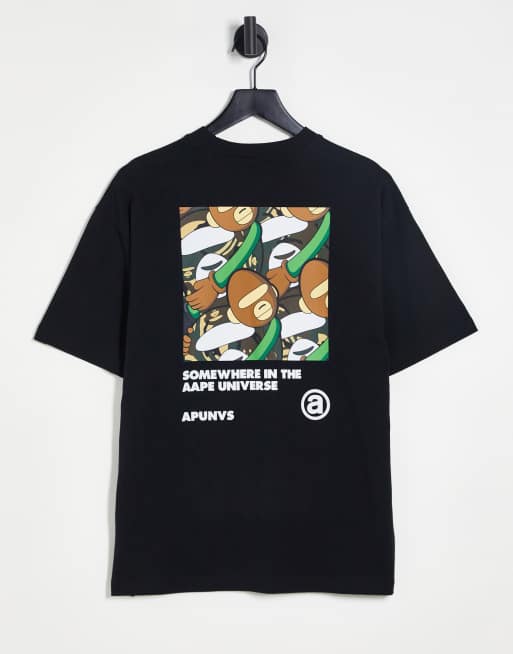 Aape By A Bathing Ape camo box backprint t-shirt in black