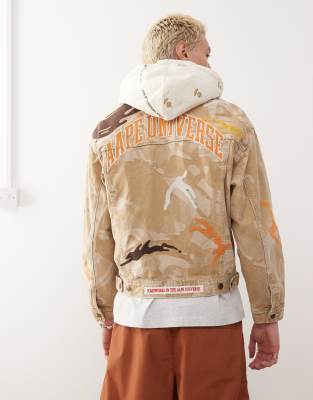 A BATHING APE フード付きジャケット ベージュ AAPE BY A BATHING APE（エーエイプバイアベイシングエイプ） パーカー