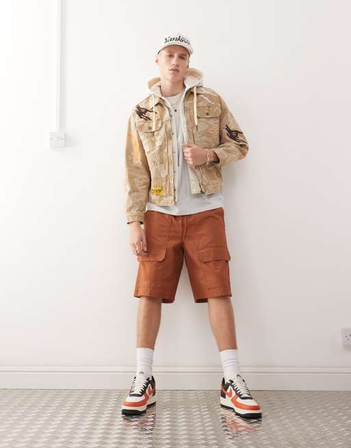AAPE BY A BATHING APE camo denim jacket in beige | ASOS
