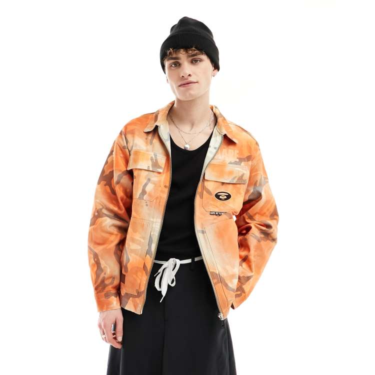 Orange bape jacket sales