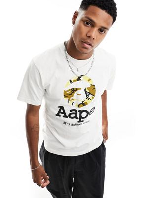 Aape By A Bathing Ape camo moon face t-shirt in off white
