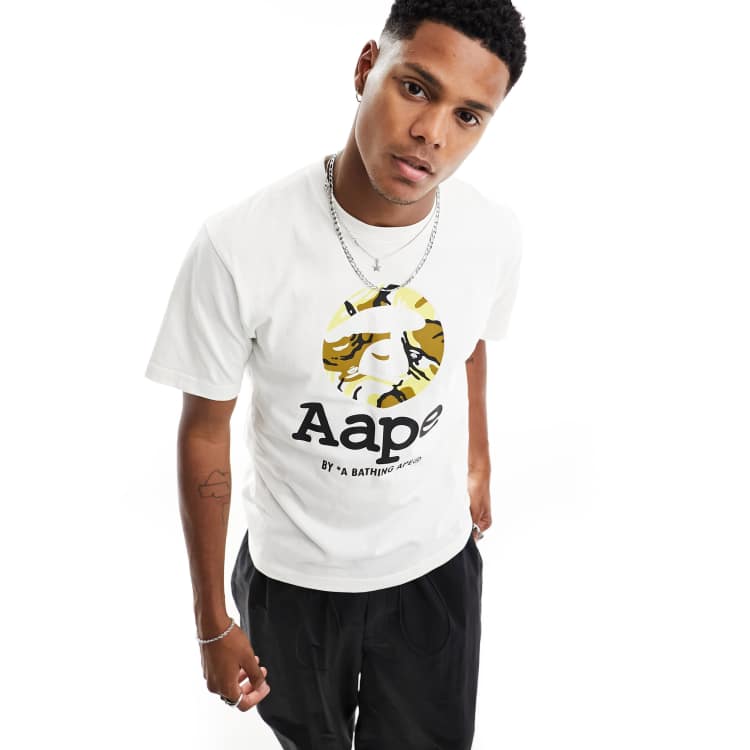 A bathing ape shop camo t shirt