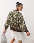 [AAPE BY A BATHING APE®] Aape By A Bathing Ape camo print bomber jacket in khaki-Green XXS Khaki