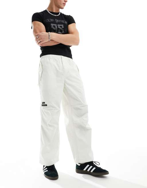 AAPE By A Bathing Ape Carpenter pants in off white