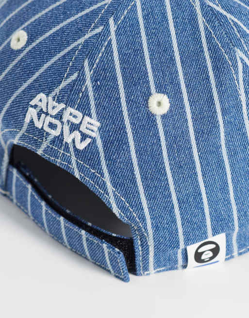 Aape by A Bathing Ape - Casquette de baseball à logo et fines rayures - Bleu, 2 de 3