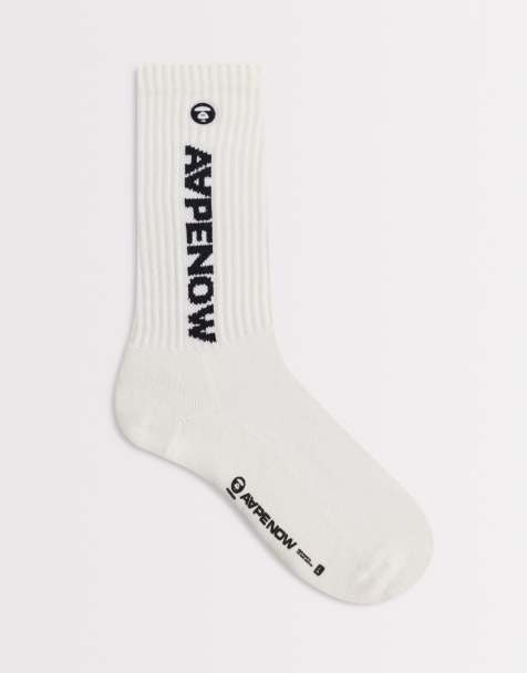 AAPE By A BATHING APE - Chaussettes à logo - Crème - view 1