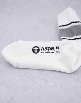 Sous-vêtements et chaussettes AAPE By A Bathing Ape - Chaussettes à logo os croisés - Blanc