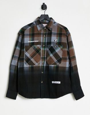 AAPE By A Bathing Ape check shirt in black