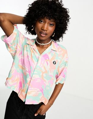 AAPE By A Bathing Ape camo viscose shirt in multi - ASOS Price Checker
