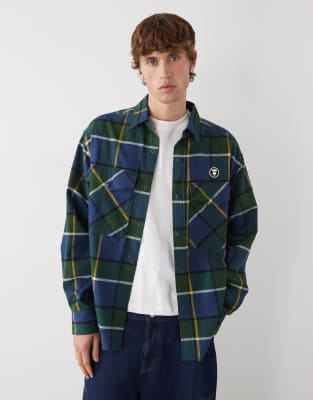 AAPE By A Bathing Ape - Chemise oversize en flanelle - Bleu et vert-Multicolore
