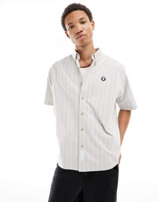 Chemise raye  manches courtes - Beige - Aape By A Bathing Ape - Modalova