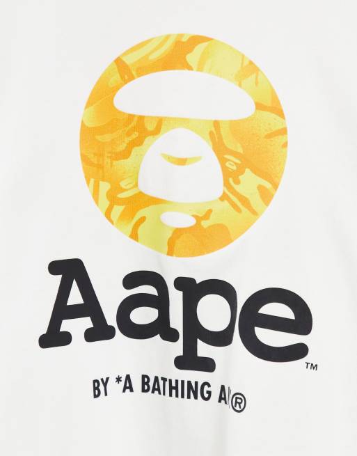 pe By A Bathing Ape Classic Logo Long Sleeve In White Asos