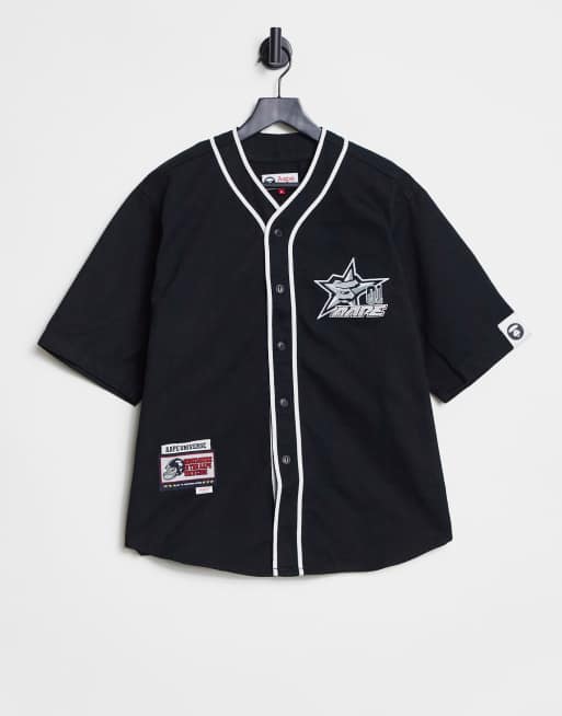 AAPE By A Bathing Ape college baseball shirt in black