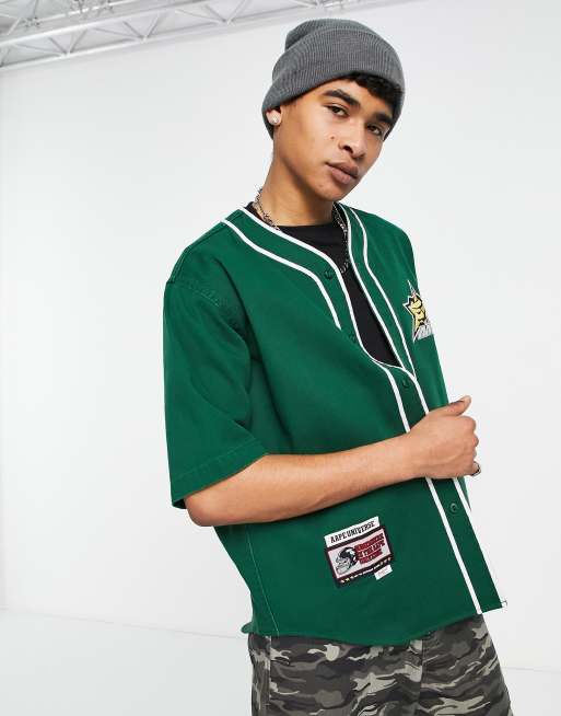 AAPE By A Bathing Ape College Baseball Shirt In Green de Hombres