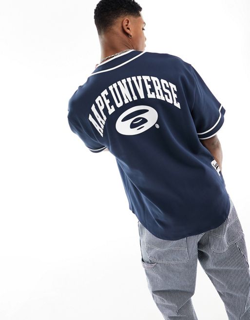Aape By A Bathing Ape college baseball shirt in navy