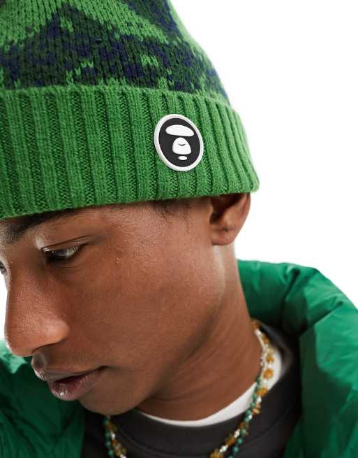 Aape By A Bathing Ape college beanie in blue