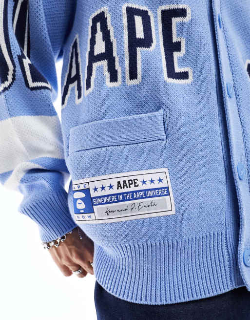 Aape By A Bathing Ape college cardigan in blue | ASOS