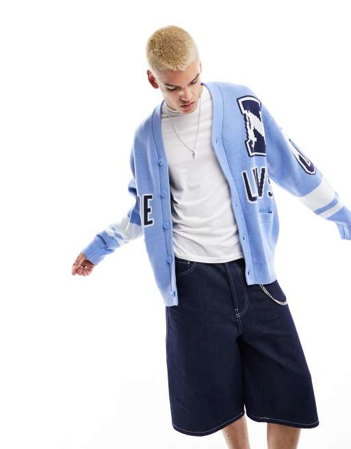 Aape By A Bathing Ape college cardigan in blue