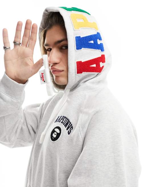 Aape By A Bathing Ape college hoodie in grey