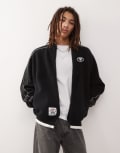 [AAPE BY A BATHING APE®] Aape by A Bathing Ape college logo knit track jacket in navy Chest 32 NAVY