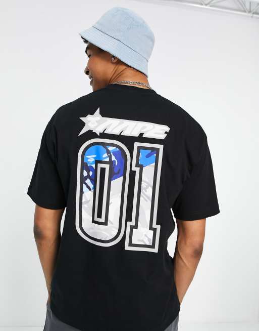 AAPE By A Bathing Ape college print t-shirt in black