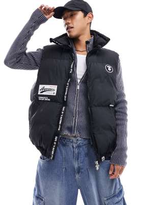 AAPE BY A BATHING APE® Aape By A Bathing Ape college puffer gillet in black