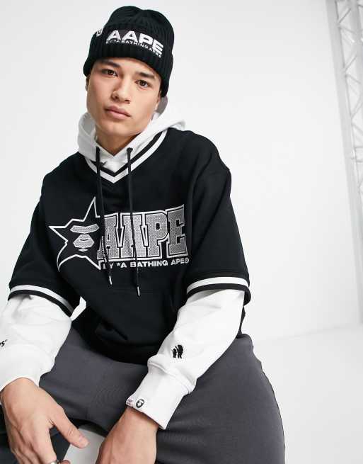 AAPE By A Bathing Ape - College - Sort og oversized hættetrøje