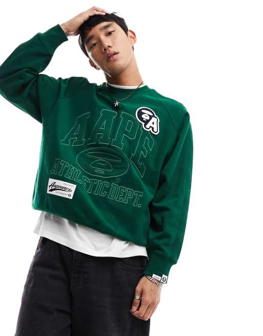  Aape By A Bathing Ape college sweatshirt in green