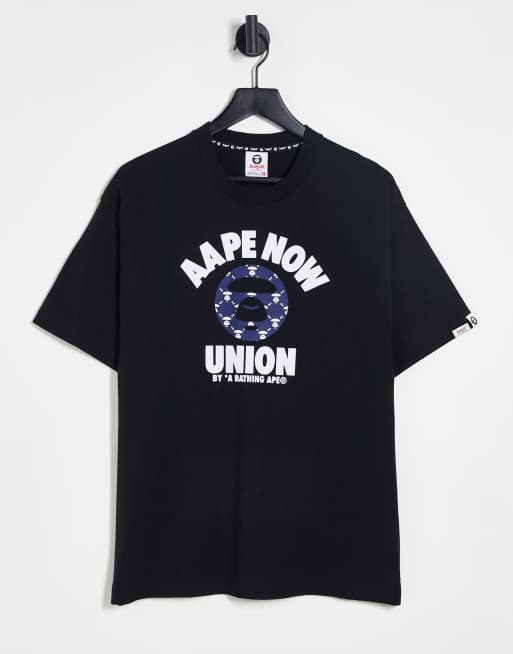 Aape By A Bathing Ape college t-shirt in black | ASOS