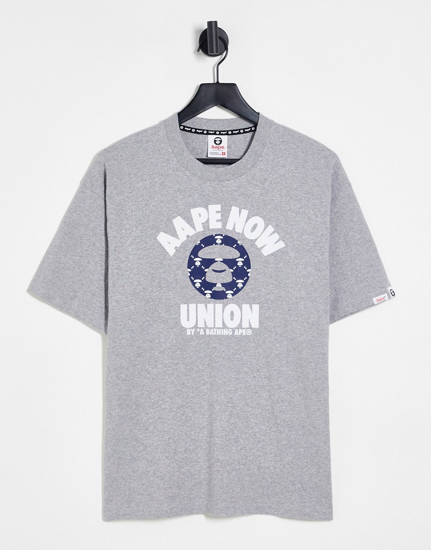 Aape By A Bathing Ape college t-shirt in grey