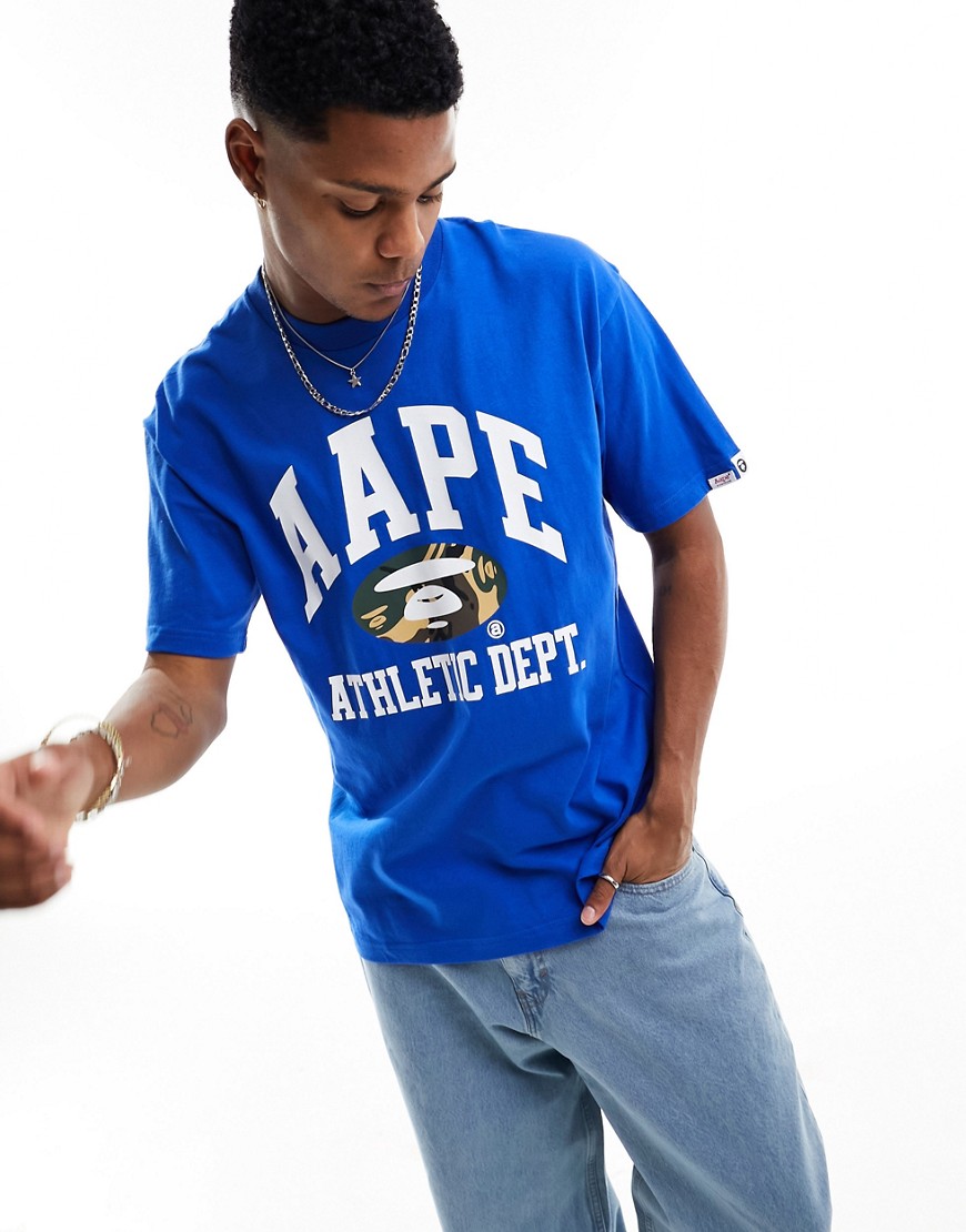 Aape By A Bathing Ape collegiate long sleeve top in blue