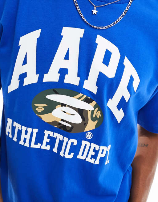 Aape By A Bathing Ape collegiate long sleeve top in blue