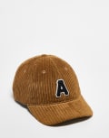 [AAPE BY A BATHING APE®] Aape by A Bathing Ape cord collegiate logo cap in dark beige-Neutral One Size Beige