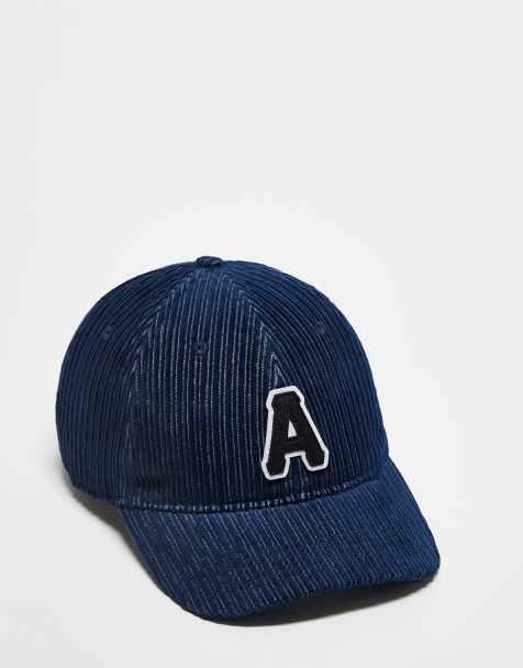 Aape by A Bathing Ape corduroy collegiate logo cap in navy - view 1