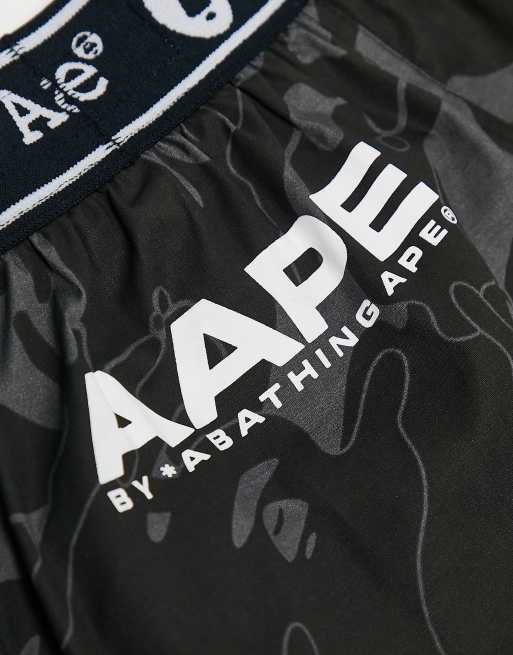 Aape by A Bathing Ape cotton boxers in black camo print with