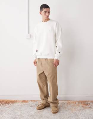 Aape By A Bathing Ape Crew Neck Sweatshirt With Back Print In White