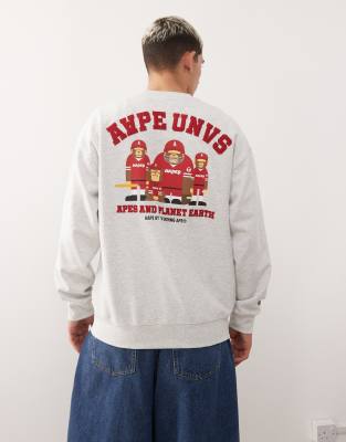 AAPE BY A BATHING APE® Aape by A Bathing Ape crew sweatshirt in grey with team back print